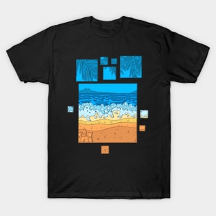 Beach Cut Paper Landscape T-Shirt